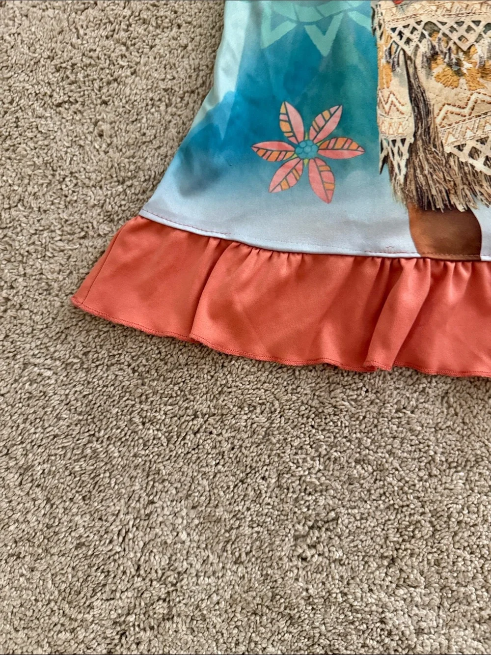 Disney Moana Nightgown in Coral and Teal. Size 6. Soft. Comfortable. Bedtime. - Picture 4 of 15